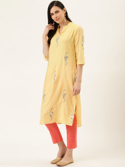 Jaipur Kurti - Peach Ethnic Wear Cotton Pant