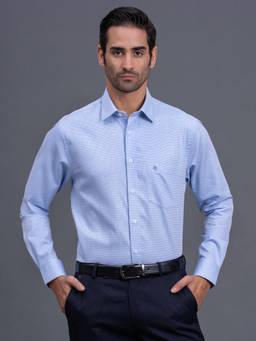 Cantabil - Regular Fit Pure Cotton Fabric Textured Pattern Casual Shirt for Men