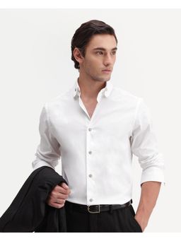 Rare Rabbit - Mens Abit White Cotton Blend Shirt