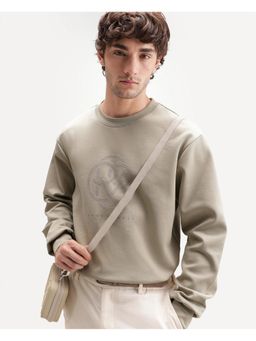 Rare Rabbit - Mens Adge Light Beige Cotton Blend Sweatshirt