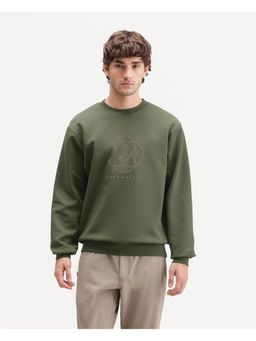 Rare Rabbit - Mens Adge Olive Cotton Blend Sweatshirt