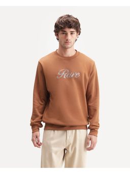 Rare Rabbit - Mens Adio Orange Cotton Blend Sweatshirt