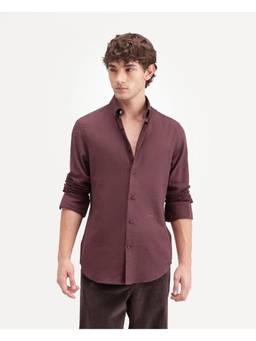 Rare Rabbit - Mens Alexi Maroon Cotton Shirt