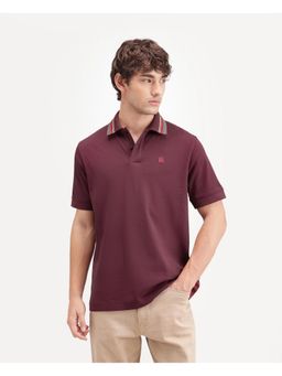 Rare Rabbit - Mens Andre Dark Red Cotton Polo