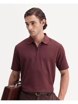 Rare Rabbit - Mens Arto Brown Polyester Blend Polo