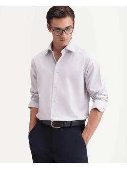 Rare Rabbit - Mens Avyon Light Grey Polyester Blend Shirt