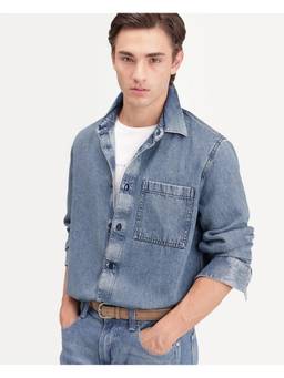 Rare Rabbit - Mens Bimt Dark Blue Cotton Blend Shirt