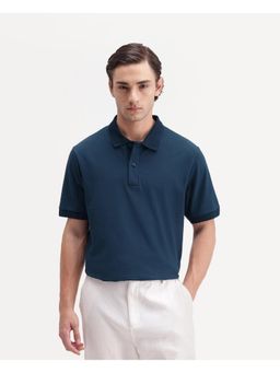 Rare Rabbit - Mens Braf-A26 Navy Cotton Blend Polo