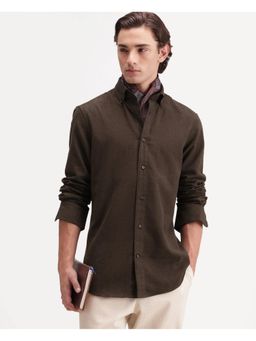 Rare Rabbit - Mens Carlos O Dark Brown Cotton Shirt