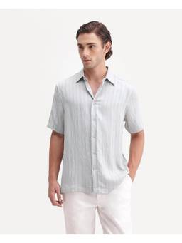 Rare Rabbit - Mens Darsh-S Light Blue Viscose Blend Shirt