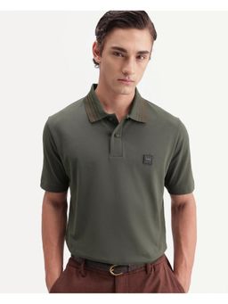 Rare Rabbit - Mens Elio Olive Cotton Blend Polo