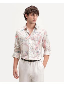 Rare Rabbit - Mens Etpo White Cotton Blend Shirt