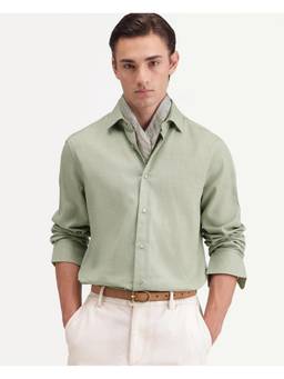 Rare Rabbit - Mens Gama Dusky Green Cotton Blend Shirt