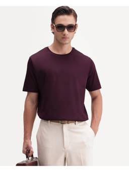 Rare Rabbit - Mens Gist Dark Maroon Cotton T-shirt
