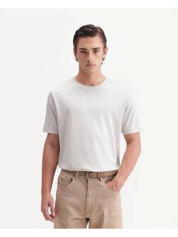 Rare Rabbit - Mens Gist Light Off White Cotton T-shirt