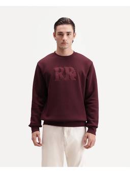Rare Rabbit - Mens Jonas Dark Maroon Cotton Blend Sweatshirt
