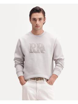 Rare Rabbit - Mens Jonas Off White Cotton Blend Sweatshirt