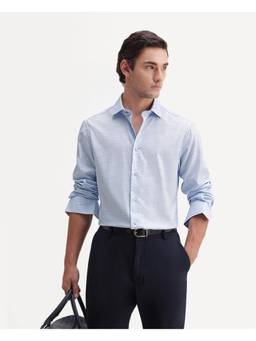 Rare Rabbit - Mens Kestrel Light Blue Cotton Shirt