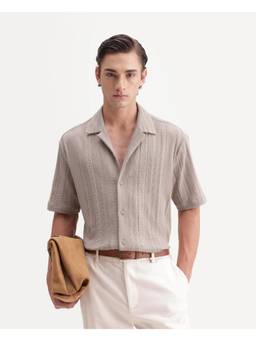 Rare Rabbit - Mens Kram Beige Cotton Shirt