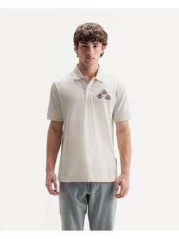 Rare Rabbit - Mens Lanet Light Off-White Cotton Blend Polo
