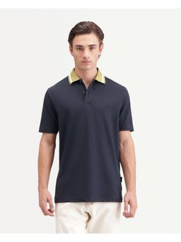 Rare Rabbit - Mens Meson Navy Cotton Blend Polo