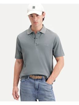 Rare Rabbit - Mens Nolan Dusky Green Cotton Blend Polo