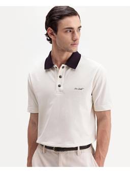 Rare Rabbit - Mens Nolan Off-White Cotton Blend Polo