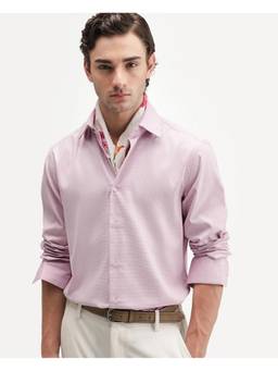 Rare Rabbit - Mens Ovaro Pink Polyester Blend Shirt