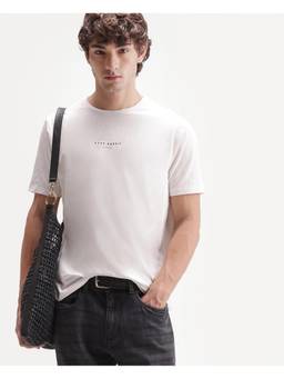 Rare Rabbit - Mens Rabbit-A26 White Cotton Blend T-shirt