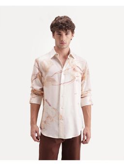 Rare Rabbit - Mens Reep Off White Linen Blend Shirt