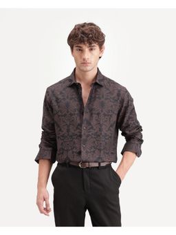 Rare Rabbit - Mens Rio Brown Cotton Blend Shirt