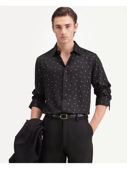 Rare Rabbit - Mens Silver Black Viscose Shirt