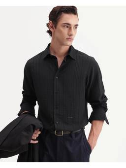 Rare Rabbit - Mens Slink Black Viscose Shirt