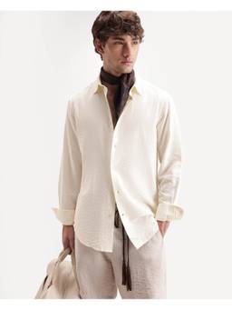 Rare Rabbit - Mens Slink Light Yellow Viscose Shirt
