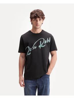Rare Rabbit - Mens Stevol Black Cotton Blend T-shirt