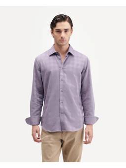 Rare Rabbit - Mens Theo Pastel Purple Cotton Blend Shirt
