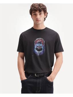 Rare Rabbit - Mens Troy Black Cotton Blend T-shirt