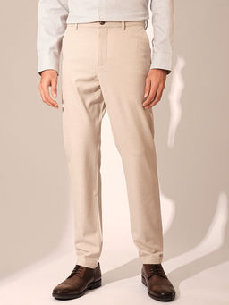 Selected - Beige Slim Fit Tailored Trousers
