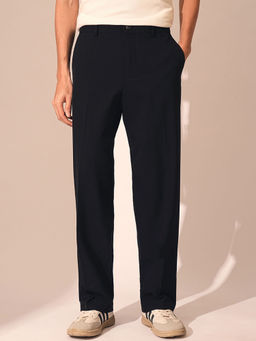 Selected - Navy Blue Relaxed Fit Tailored Trousers