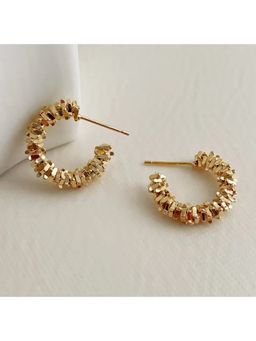 ISHKAARA - Gold-Plated Sprinkler Hoops For Casual Waer
