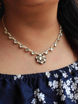 BeAbhika - Kundan Blossom Necklace Set