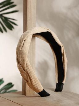 Stol'N - Beige Knot Broad Hair Band