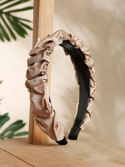 Stol'N - Brown Stone Applique Broad Hair Band