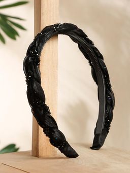 Stol'N - Black Stone Applique Broad Knot Hair Band