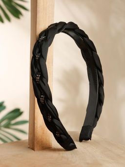 Stol'N - Black Stone Applique Broad Knot Hair Band