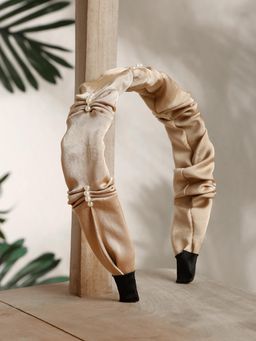 Stol'N - Beige Stone Applique Broad Hair Band