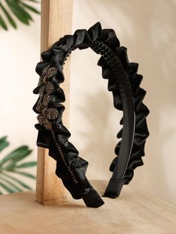 Stol'N - Black Stone Applique Broad Hair Band