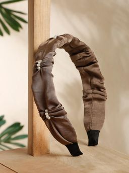 Stol'N - Brown Stone Applique Broad Hair Band