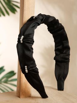 Stol'N - Black Stone Applique Broad Hair Band