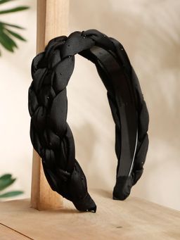 Stol'N - Black Stone Applique Broad Knot Hair Band
